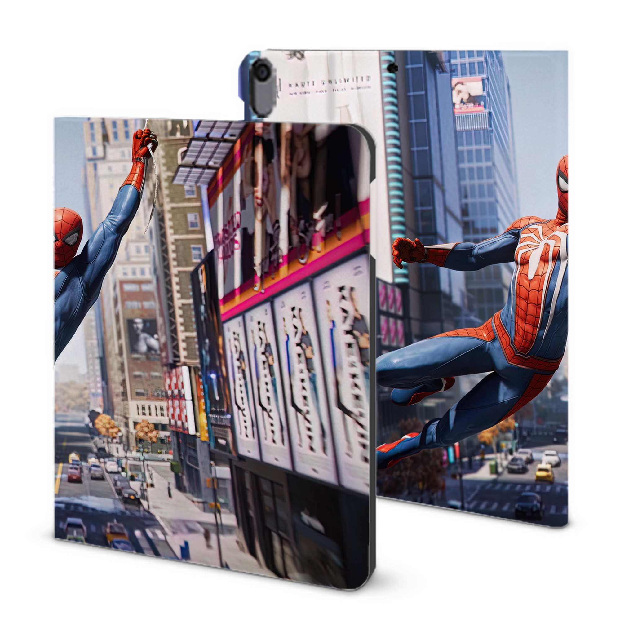 （画像用） Spider Man スパイダーマン IPad ケース ブック型 PUレザー TPU 耐衝撃 軽量 薄型 ペン収納なし 全面保護 IPad 各モデル対応